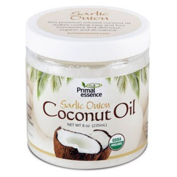 Primal Essence Organic Infused Coconut Oil Garlic Onion 8 oz Oil Limited Stock