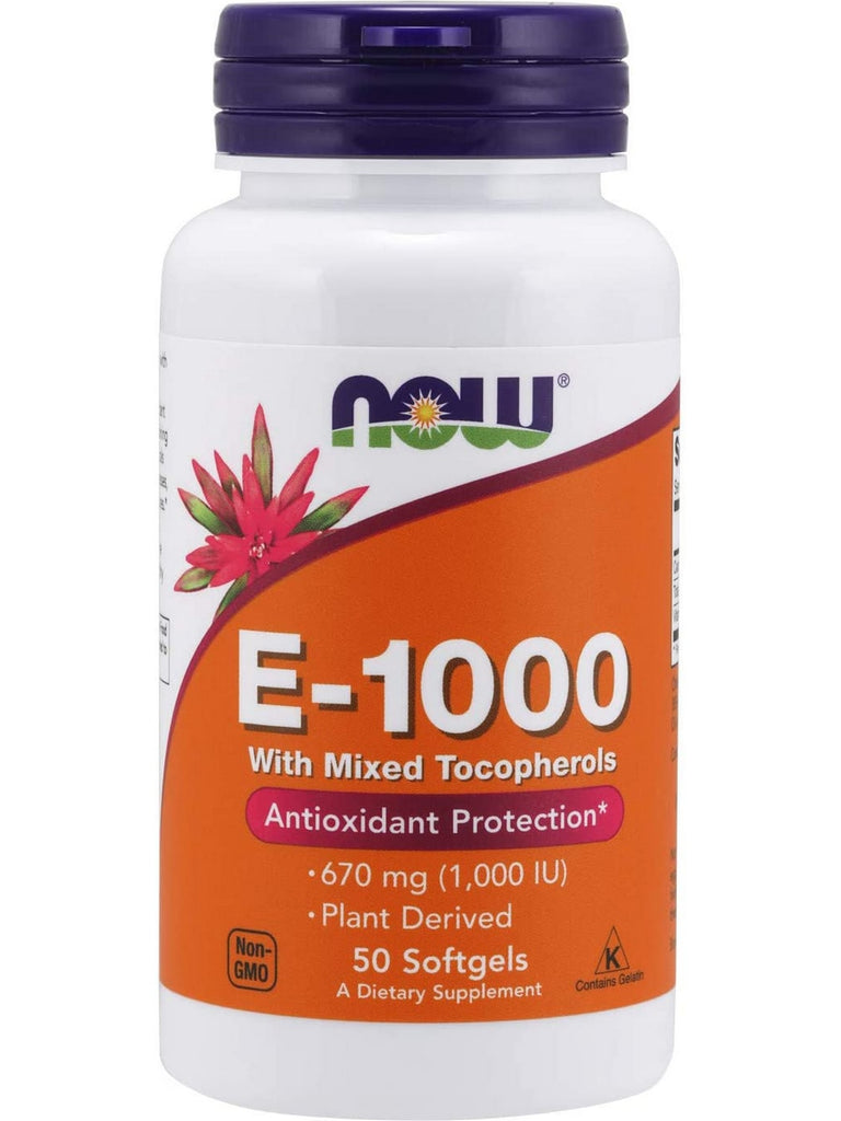 NOW Foods, E-1000 IU Mixed Tocopherols, 50 softgels